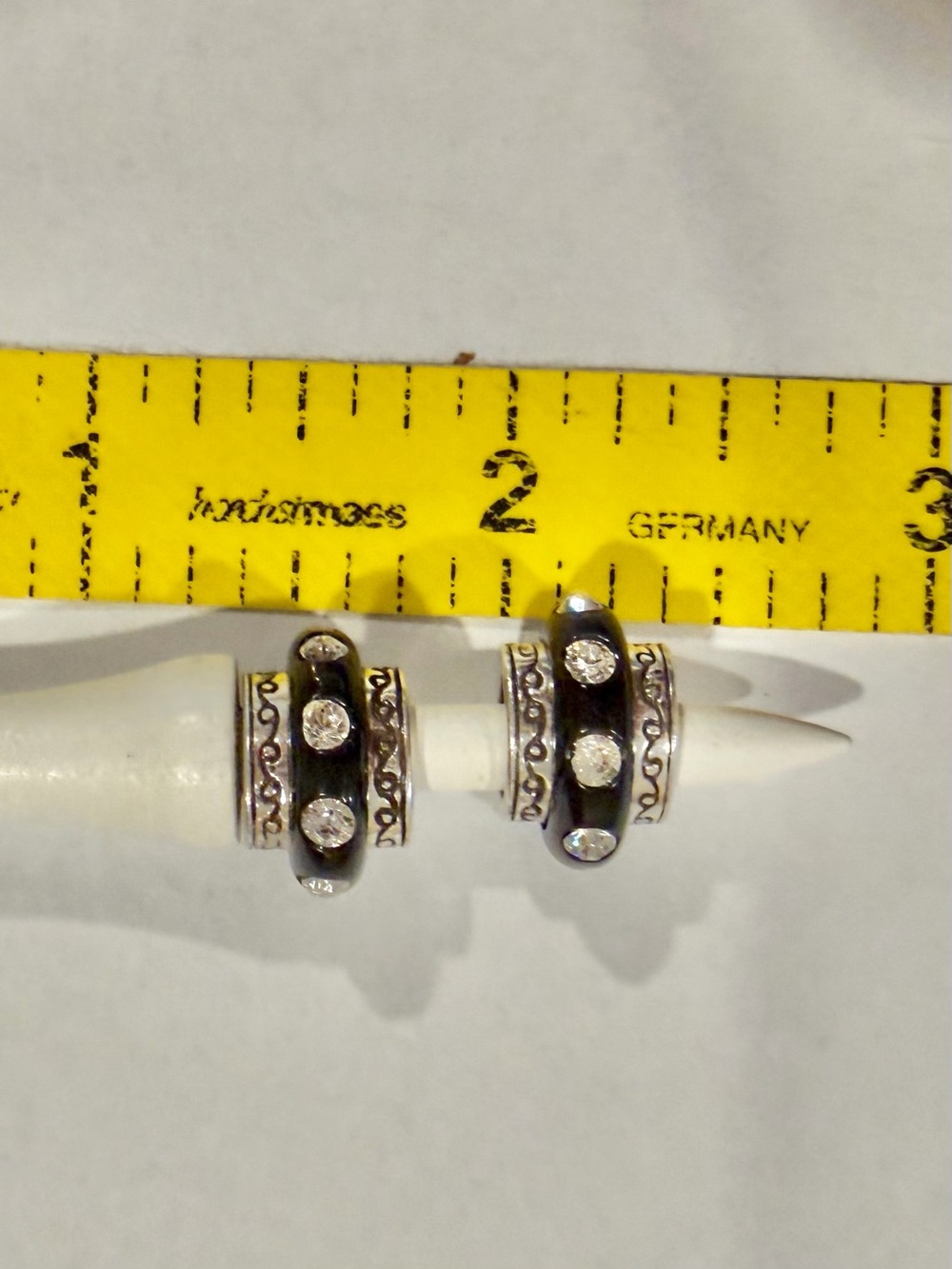 Brighton Black & Rhinestone Bead Charms Set of 2